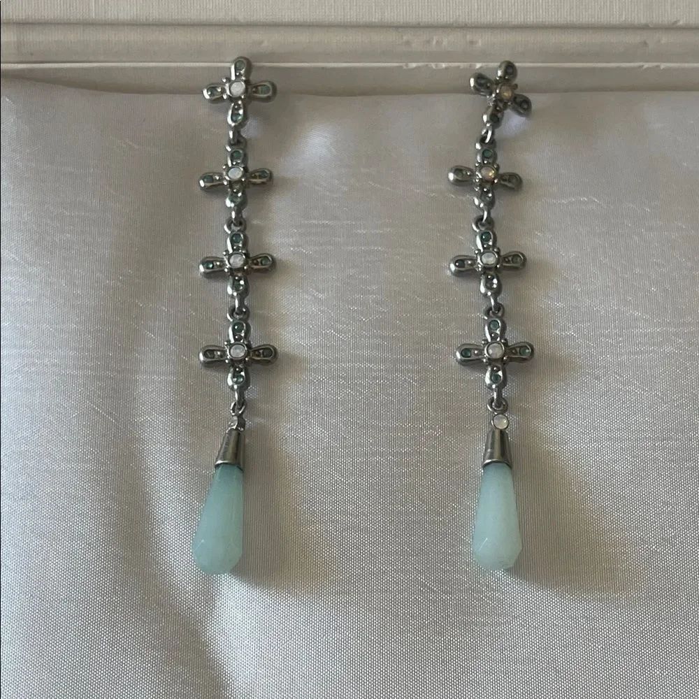 Elegant Silver and Blue Drop Earrings